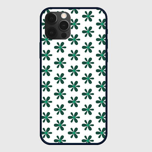 Чехол iPhone 12 Pro Max Цветочная текстура / 3D-Черный – фото 1