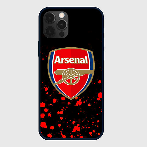 Чехол iPhone 12 Pro Max Арсенал красные краски всплеск / 3D-Черный – фото 1