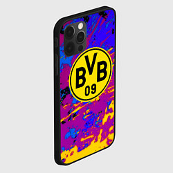 Чехол для iPhone 12 Pro Max Borussia абстрактные краски, цвет: 3D-черный — фото 2