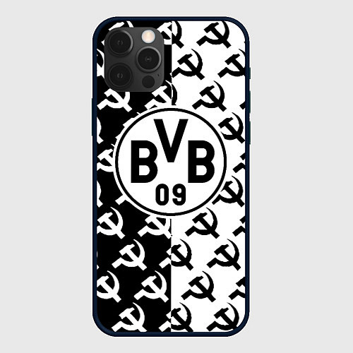 Чехол iPhone 12 Pro Max Borussia паттерн ссср / 3D-Черный – фото 1