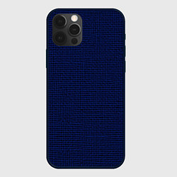 Чехол iPhone 12 Pro Max Текстурированный чёрно-синий