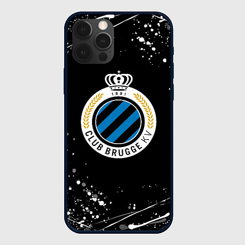 Чехол iPhone 12 Pro Max Брюгге белые краски всплеск / 3D-Черный – фото 1