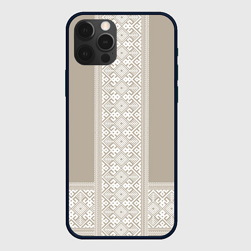 Чехол iPhone 12 Pro Max Славянский орнамент-вышиванка рубаха / 3D-Черный – фото 1