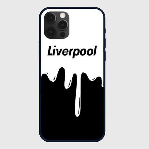 Чехол iPhone 12 Pro Max Liverpool жидкие краски всплеск / 3D-Черный – фото 1
