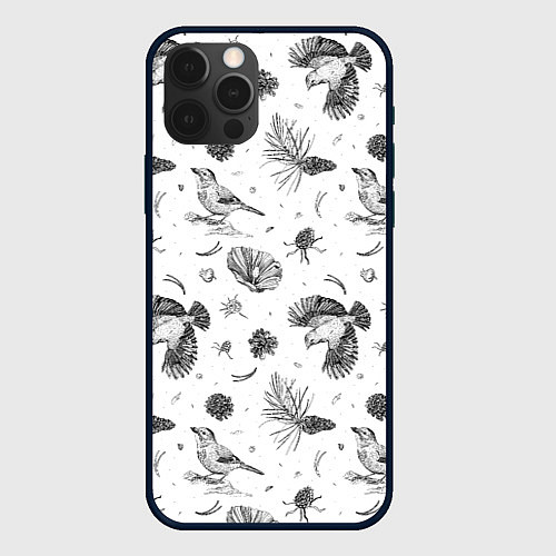 Чехол iPhone 12 Pro Max Сойка в Бузулукском бору / 3D-Черный – фото 1
