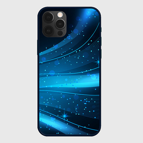 Чехол iPhone 12 Pro Max Абстракция волнистых линий / 3D-Черный – фото 1