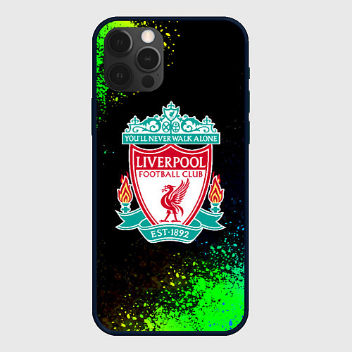 Чехол iPhone 12 Pro Max Liverpool краски градиент / 3D-Черный – фото 1