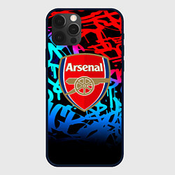 Чехол для iPhone 12 Pro Max Arsenal граффити неон, цвет: 3D-черный