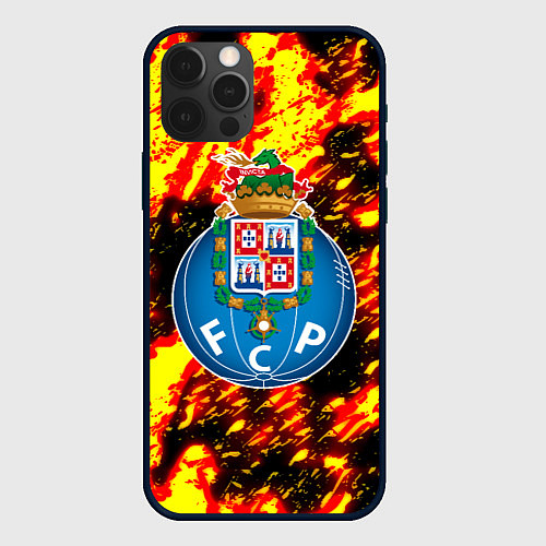 Чехол iPhone 12 Pro Max Porto огненые краски / 3D-Черный – фото 1
