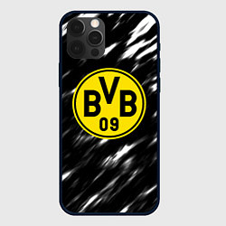 Чехол iPhone 12 Pro Max Borussia штрихи красок текстура