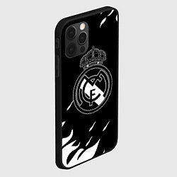 Чехол для iPhone 12 Pro Max Реал Мадрид белый огонь, цвет: 3D-черный — фото 2