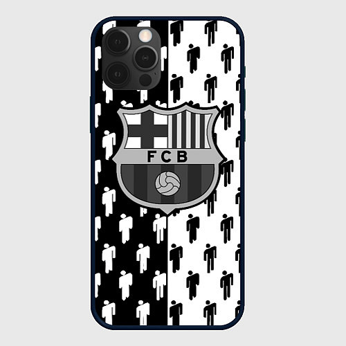 Чехол iPhone 12 Pro Max Barcelona спортивный паттерн / 3D-Черный – фото 1