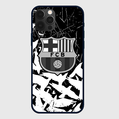 Чехол iPhone 12 Pro Max Barcelona черно белые птицы / 3D-Черный – фото 1