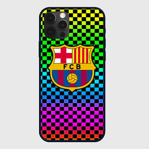 Чехол iPhone 12 Pro Max Barcelona gradient neon / 3D-Черный – фото 1