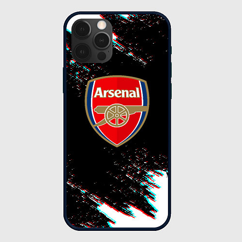 Чехол iPhone 12 Pro Max Арсенал краски глитч текстура / 3D-Черный – фото 1