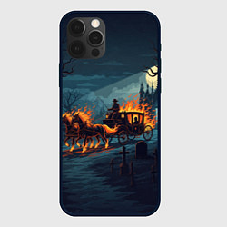 Чехол iPhone 12 Pro Max Призраки в горящей конной повозке