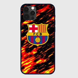 Чехол iPhone 12 Pro Max Barcelona штрихи огненные