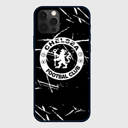 Чехол iPhone 12 Pro Max Челси штрихи красок белые