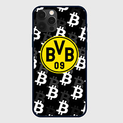 Чехол для iPhone 12 Pro Max Borussia биткоин паттерн, цвет: 3D-черный