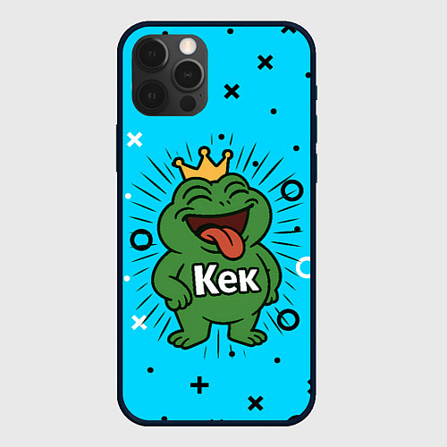 Чехол iPhone 12 Pro Max Кек веселая лягушка мем / 3D-Черный – фото 1