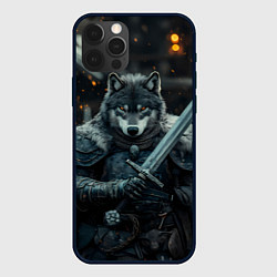Чехол iPhone 12 Pro Max Воин волк с мечом