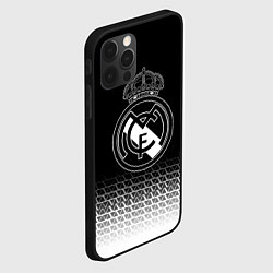 Чехол для iPhone 12 Pro Max Реал Мадрид текстура геометрия, цвет: 3D-черный — фото 2
