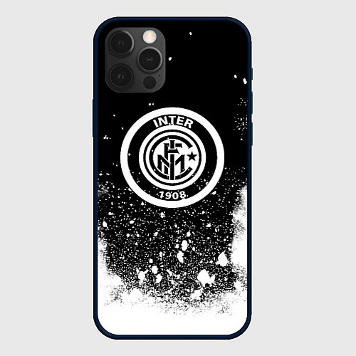 Чехол iPhone 12 Pro Max Inter белый всплеск краско / 3D-Черный – фото 1
