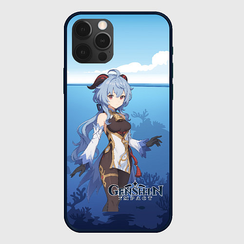 Чехол iPhone 12 Pro Max Гань Юй аниме стиль Genshin Impact / 3D-Черный – фото 1