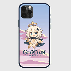 Чехол для iPhone 12 Pro Max Genshin Impact чиби Паймон, цвет: 3D-черный