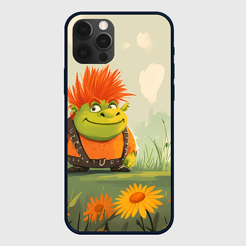 Чехол iPhone 12 Pro Max Маленький Шрек с рыжими волосами / 3D-Черный – фото 1