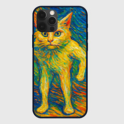 Чехол iPhone 12 Pro Max Борзый кот в стиле Ван Гога