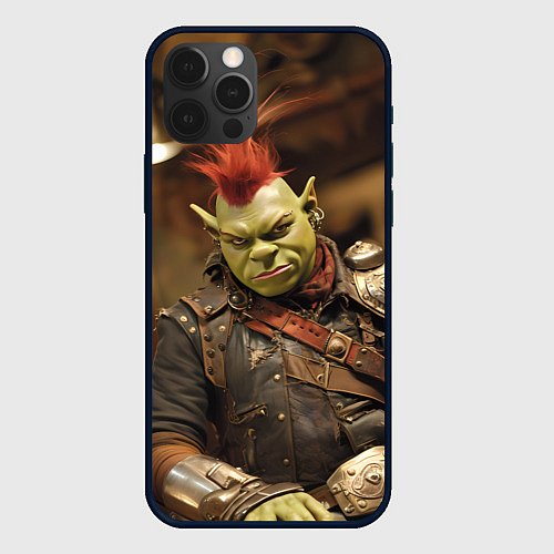 Чехол iPhone 12 Pro Max Шрек панк в человеческом облике / 3D-Черный – фото 1