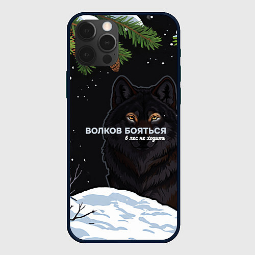 Чехол iPhone 12 Pro Max Волк призрак темный арт / 3D-Черный – фото 1