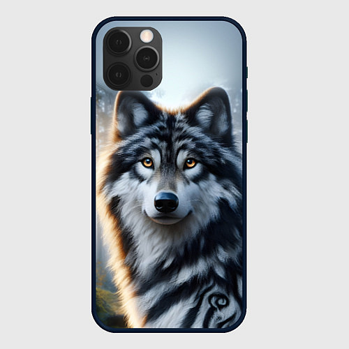 Чехол iPhone 12 Pro Max Морда волка - Россия / 3D-Черный – фото 1