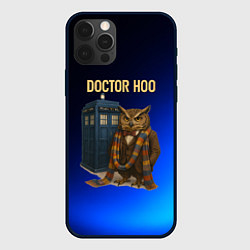 Чехол для iPhone 12 Pro Max Doctor Hoo сова у телефонной будки, цвет: 3D-черный