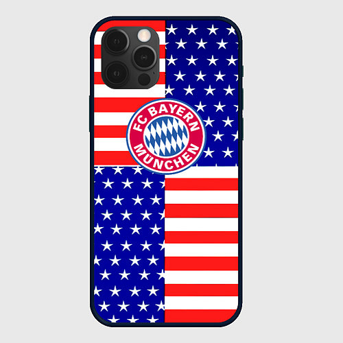 Чехол iPhone 12 Pro Max Бавария Мюнхен сша паттерн / 3D-Черный – фото 1