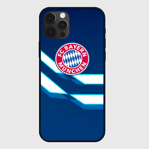 Чехол iPhone 12 Pro Max Бавария Мюнхен геометрия / 3D-Черный – фото 1