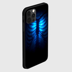 Чехол для iPhone 12 Pro Max Душа синяя - позвоночник и рёбра просвечиваются, цвет: 3D-черный — фото 2