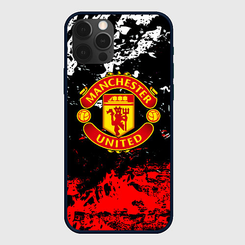 Чехол iPhone 12 Pro Max Манчестер Юнайтед краски / 3D-Черный – фото 1