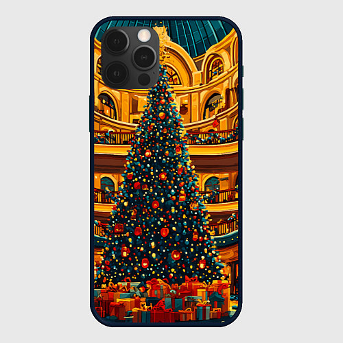 Чехол iPhone 12 Pro Max Московская новогодняя елка / 3D-Черный – фото 1