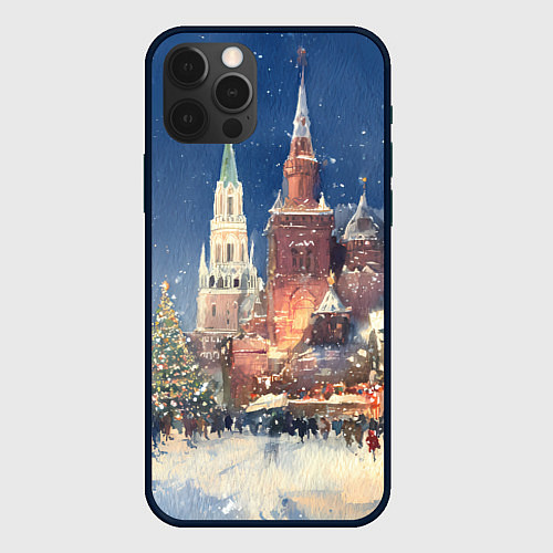 Чехол iPhone 12 Pro Max Новый год - Москва / 3D-Черный – фото 1