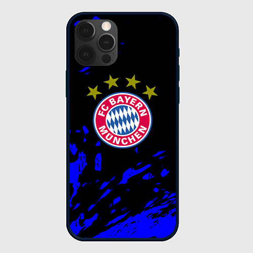 Чехол iPhone 12 Pro Max Бавария Мюнхен синие краски / 3D-Черный – фото 1