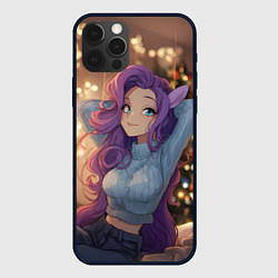 Чехол для iPhone 12 Pro Max Девушка в образе лошадки на новый год, цвет: 3D-черный