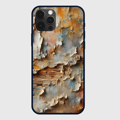 Чехол iPhone 12 Pro Max Старая штукатурка на стене - абстракция / 3D-Черный – фото 1
