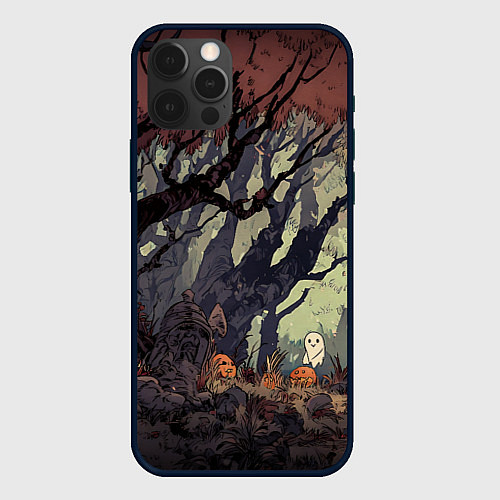 Чехол iPhone 12 Pro Max Призрачный лес / 3D-Черный – фото 1