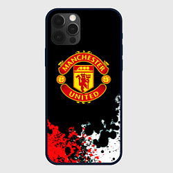Чехол iPhone 12 Pro Max Манчестер Юнайтед краски абстрактные