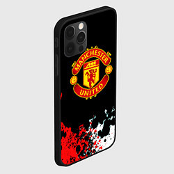 Чехол для iPhone 12 Pro Max Манчестер Юнайтед краски абстрактные, цвет: 3D-черный — фото 2