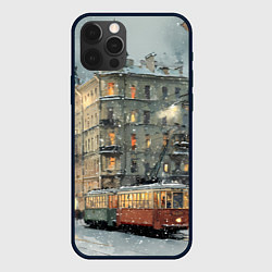 Чехол iPhone 12 Pro Max Трамваи в зимнем Санкт-Петербурге