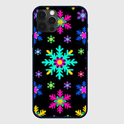 Чехол iPhone 12 Pro Max Снежинки ретро