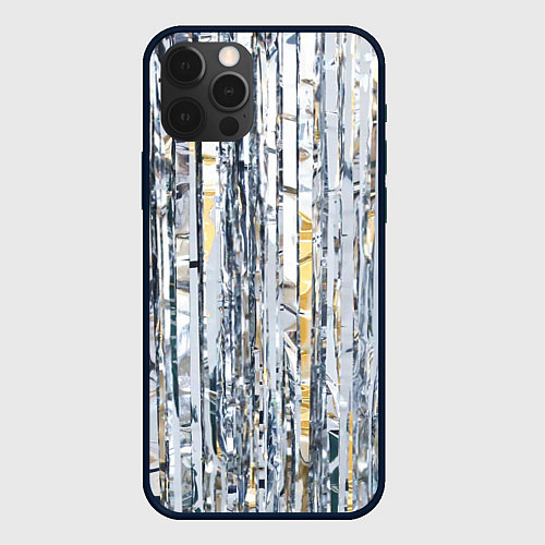 Чехол iPhone 12 Pro Max Новогодний дождик / 3D-Черный – фото 1